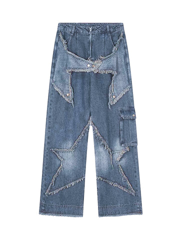 RETRO® Patch Embroidered Straight-leg Jeans - 1572