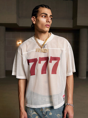 Jersey Letter Print Quick Dry V-neck T-shirt - 2389