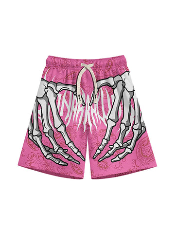 RETRO® Skull Hand Print Hip-hop Shorts
