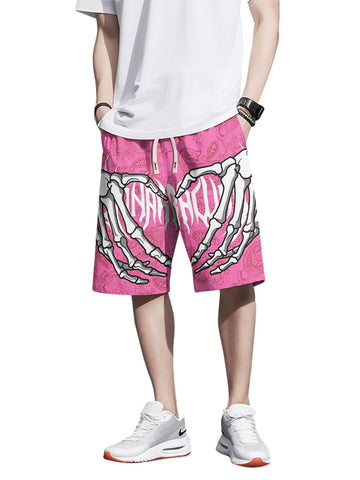 RETRO® Skull Hand Print Hip-hop Shorts