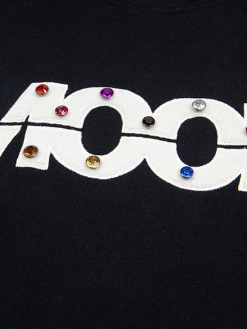 Street Retro MOOD Patch Embroidered Rivet T-shirt