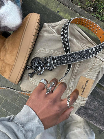 Rhinestone Skull Belt - 1668